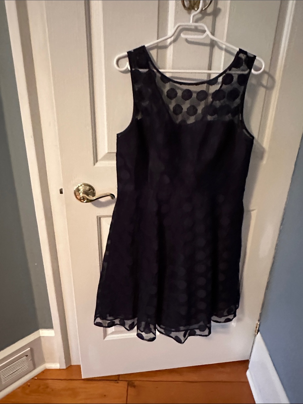 Betsey Johnson Black Polka Dot Fit-and-Flare Dress